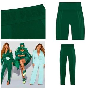 Adidas Ivy Park Circular Knit 3-Stripes Tights Dark Green Size S